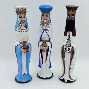 Three Wise Men Ceramic Large Hand Painted 1970's Vintage‎ Nativity Christmas